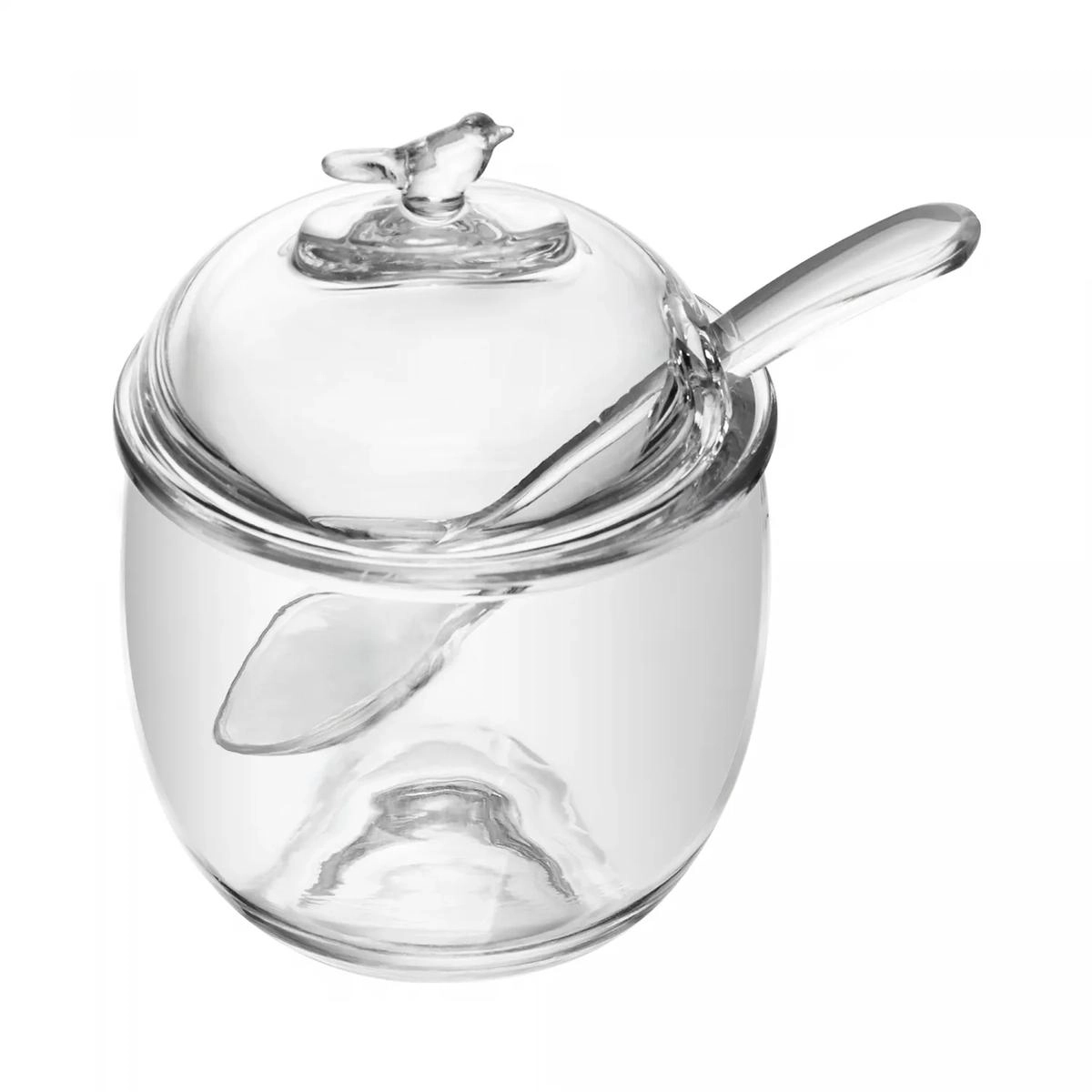 Acucareiro Bird 150ml Cristal Ecologico C/ Colher Rojemac Acucareiro Bird 150ml Cristal Ecologico C/ Colher Rojemac