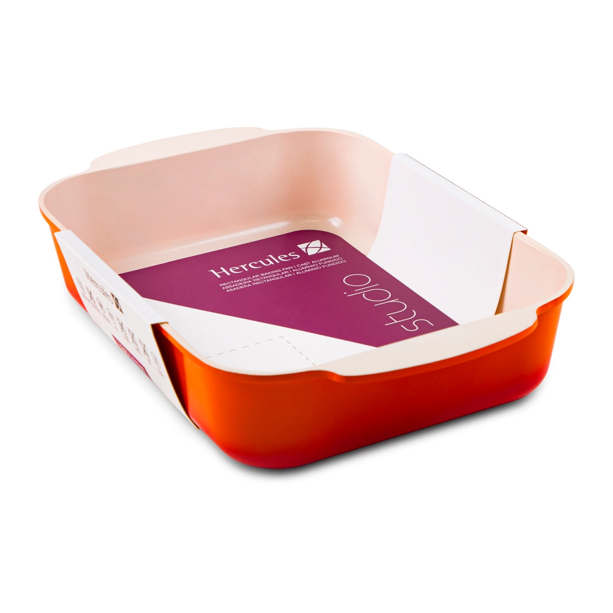 Assadeira Retangular Aluminio Revestida Ceramica  25x20cm Hercules- Laranja