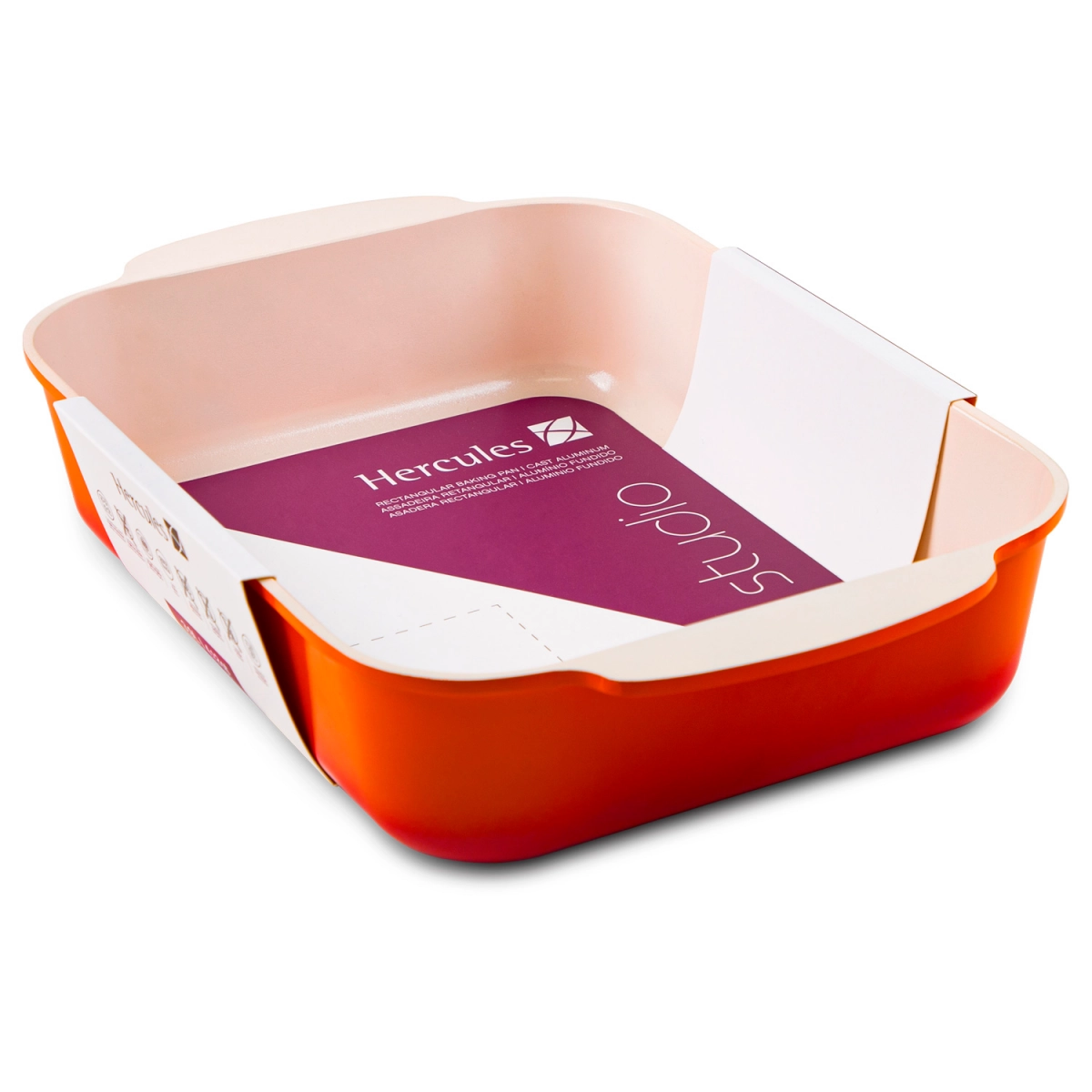 Assadeira Retangular Aluminio Revestida Ceramica 35x24cm Hercules- Laranja