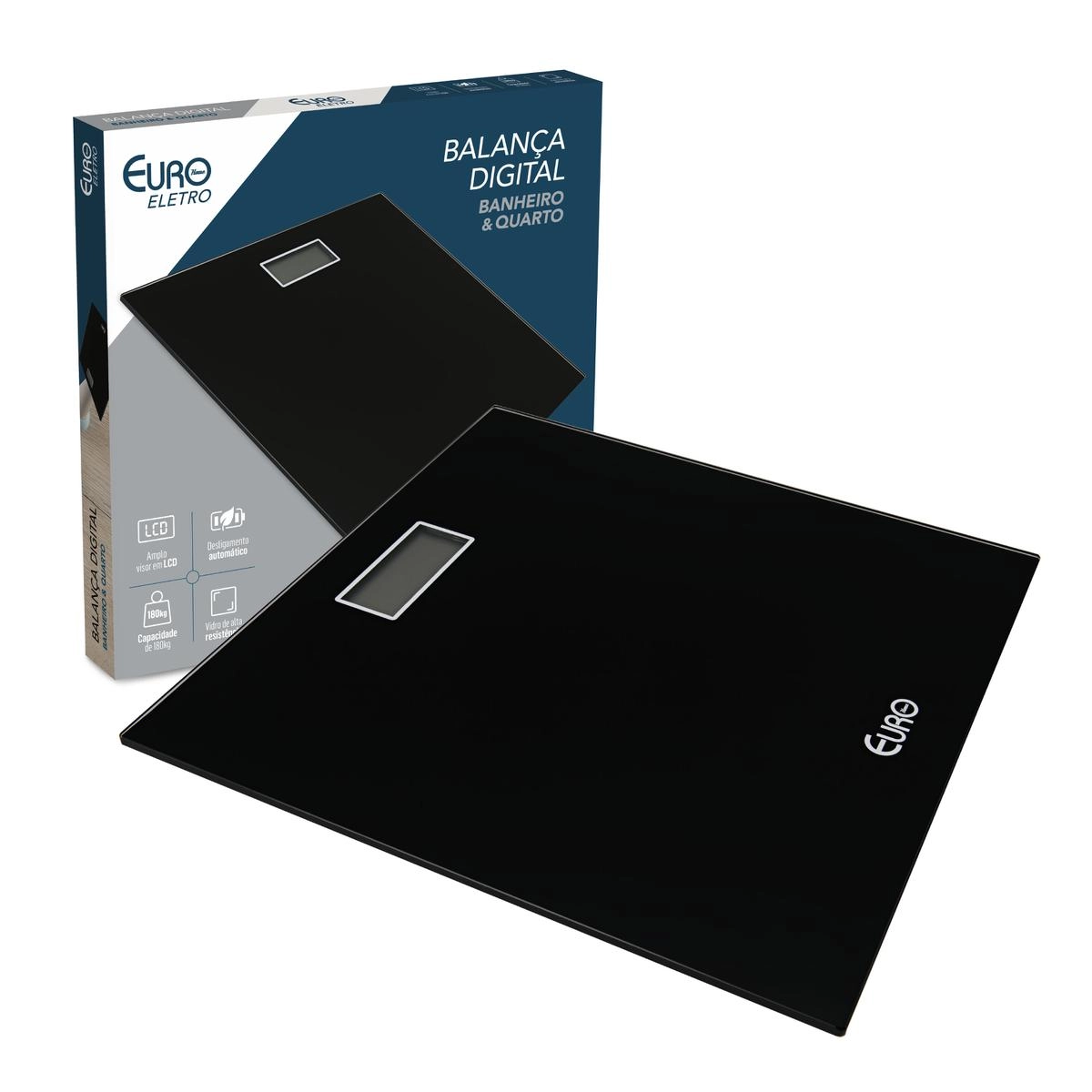 Balanca Digital Banheiro Euroinox- Preta