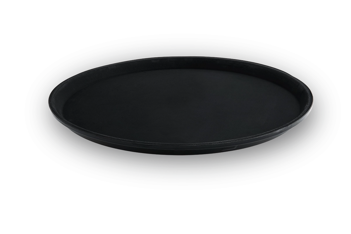 BANDEJA REDONDA ANTIDERRAPANTE PP PRETA 1694/045 BRINOX