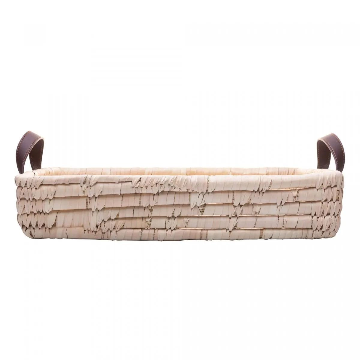 Bandeja Retangular Braid Decorativa Fibra Nat/Couro Lyor Design Bandeja Retangular Braid Decorativa Fibra Nat/Couro Lyor Design