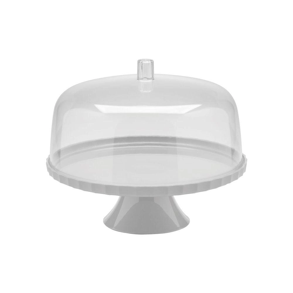 Boleira Festa com Cúpula e Pé 30 cm Martiplast Ou - Branco