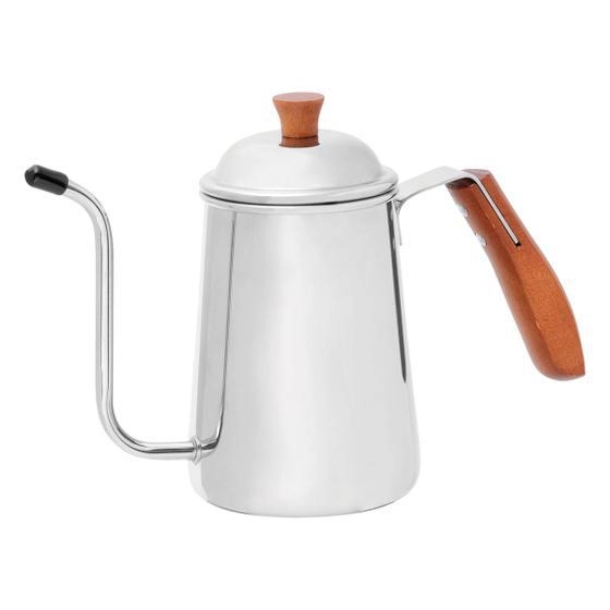 Bule Bico Fino 700ml Inox Cabo Madeira Mimo Style