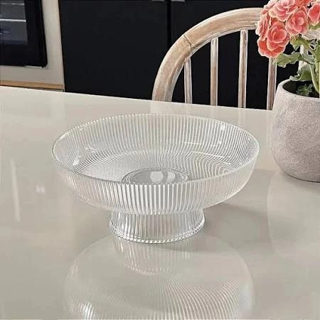 CENTRO MESA PRATP079 GRAFFIATO VIDRO 30CM C/PE ETILUX