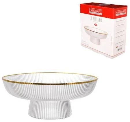 CENTRO MESA PRATP080GD GRAFFIATO BORDA DOURADA VIDRO 26CM C/PE ETILUX