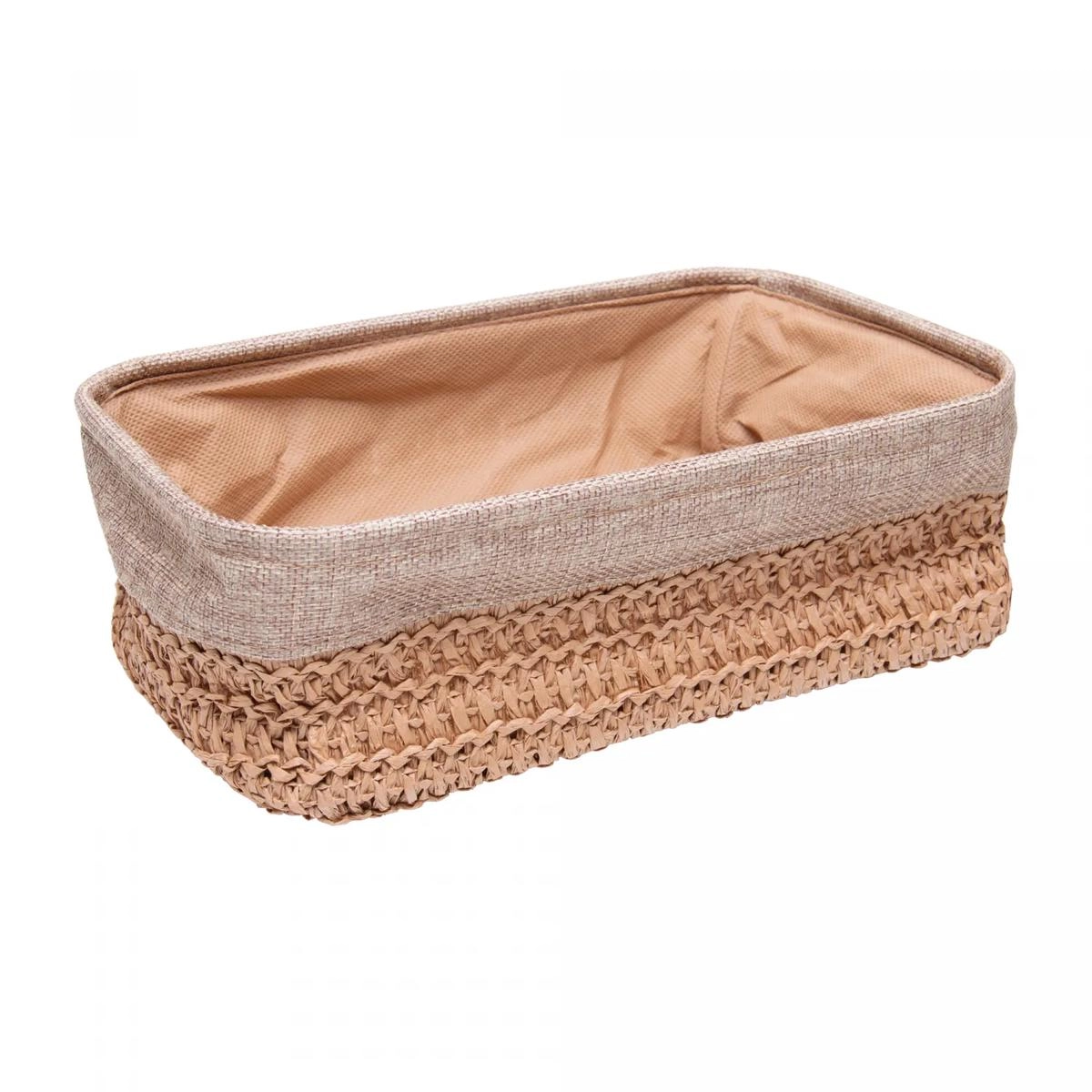 CESTA RETANGULAR 21525 GRANDE C/ FORRO TECIDO DUNA ROJEMAC