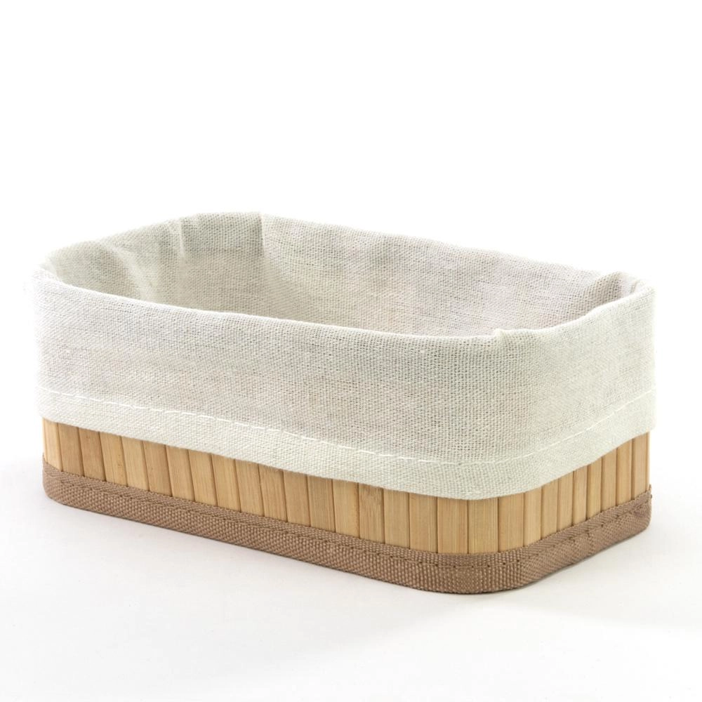 Cesto Organizador Dobravel Bambu Claro 20x12x8cm Mimo Style