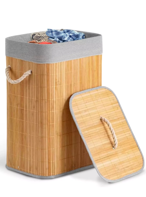 CESTO ROUPAS D1402 BAMBU RETANGULAR 40X30X58CM DOLCE HOME