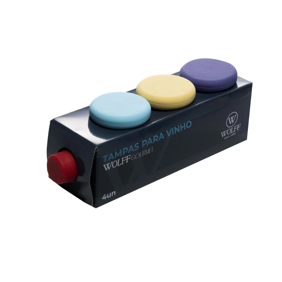 Conj 4 Tampas Vinho Silicone Colorido 3,5cm Rojemac