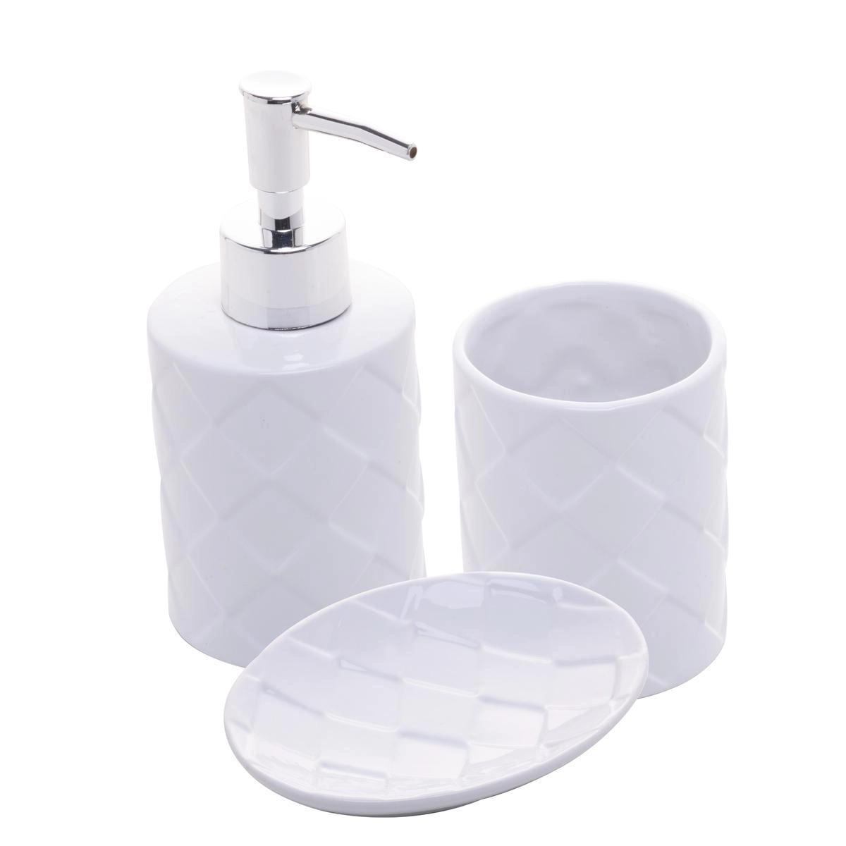 Conj Banheiro Toulon 3pcs Ceramica Lyor Design - Branco 
