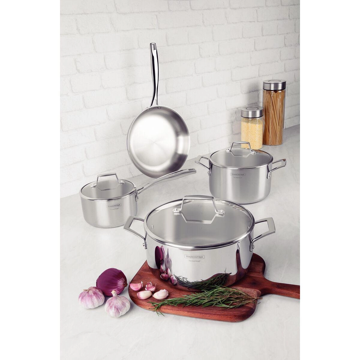 CONJ PANELAS 65140/004 GRANO 4PCS INOX TP VIDRO TRAMONTINA CONJ PANELAS 65140/004 GRANO 4PCS INOX TP VIDRO TRAMONTINA