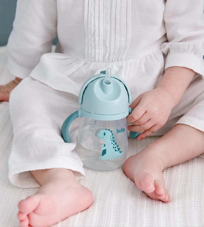 Copo Dino com Alça 240 ml Buba - Azul 