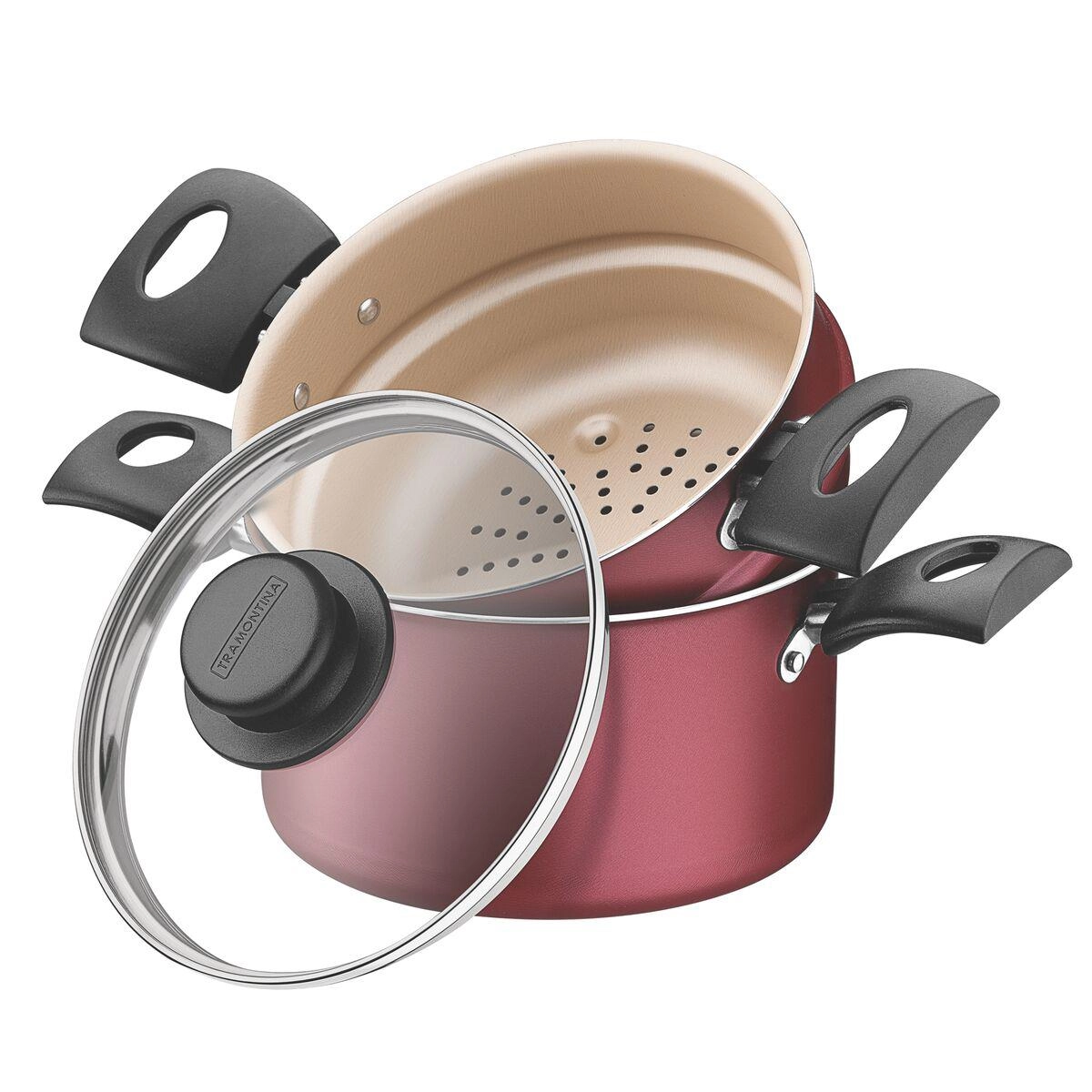 Cuscuzeiro Turim 16 cm 1,8 Litros Tramontina - Vermelho 