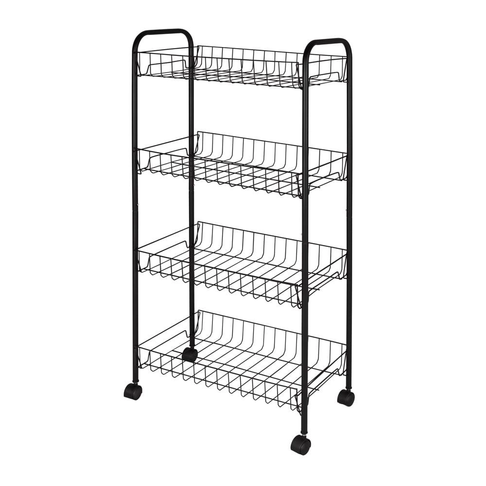 Fruteira 4 Andares com Rodas Mor - Preto 