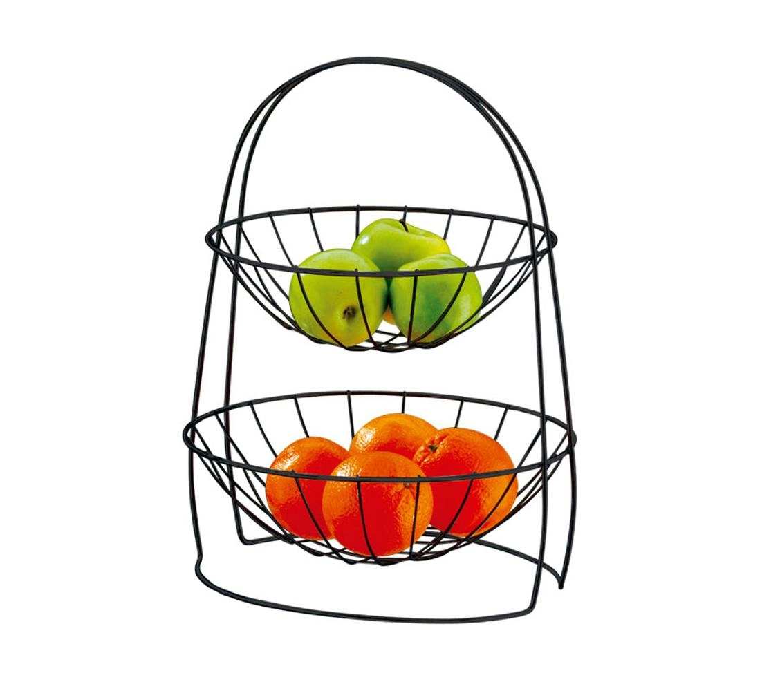 Fruteira Dupla 992pt Redonda Preto Fosco Future