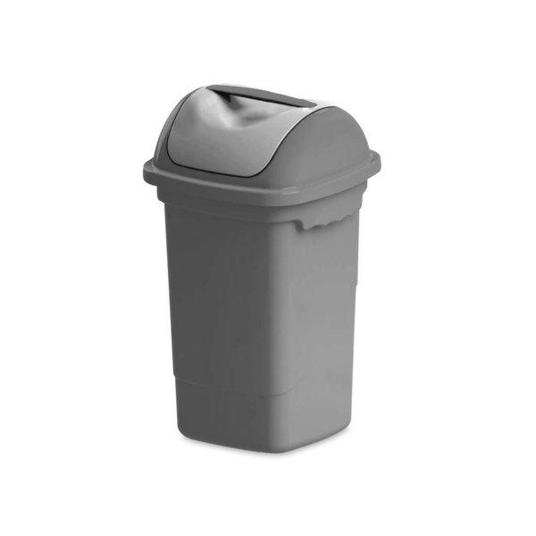Lixeira Basculante 14 Litros Plasvale - Cinza Granizo