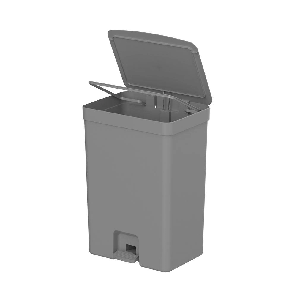 Lixeira Pedal Trium 30lts Fechado Martiplast Ou - Chumbo 