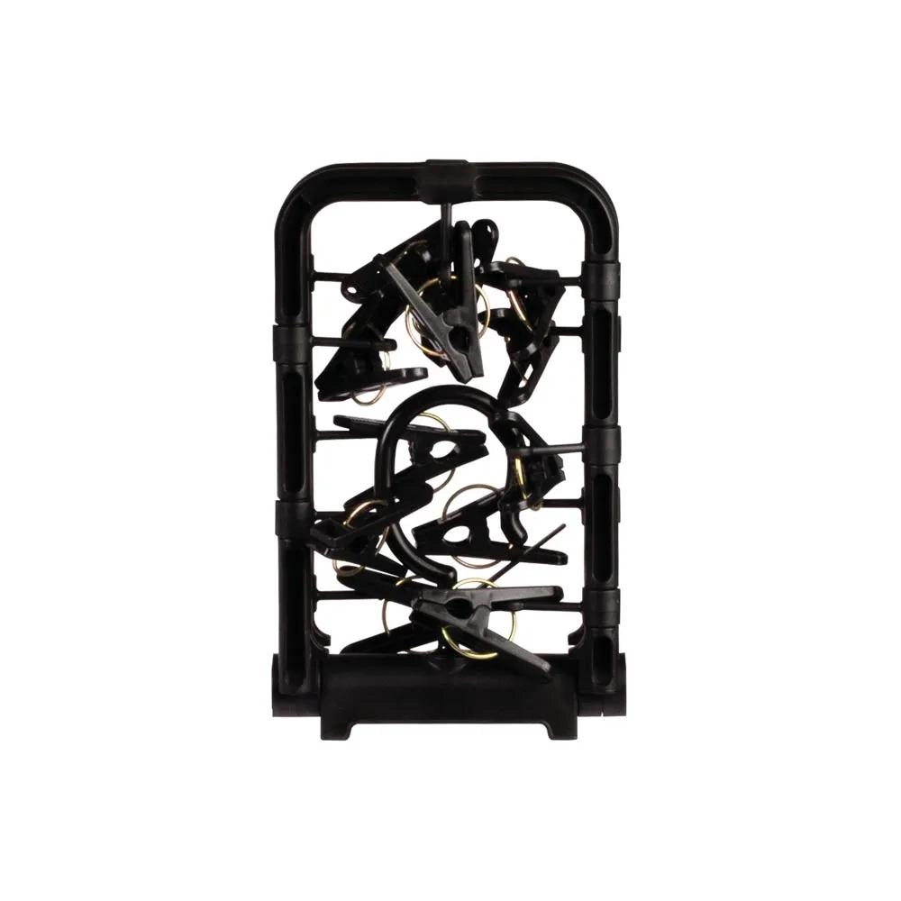 MINI VARAL MULTIUSO 6132 DOBRAVEL C/ 12 PRENDEDORES PRETO MOR