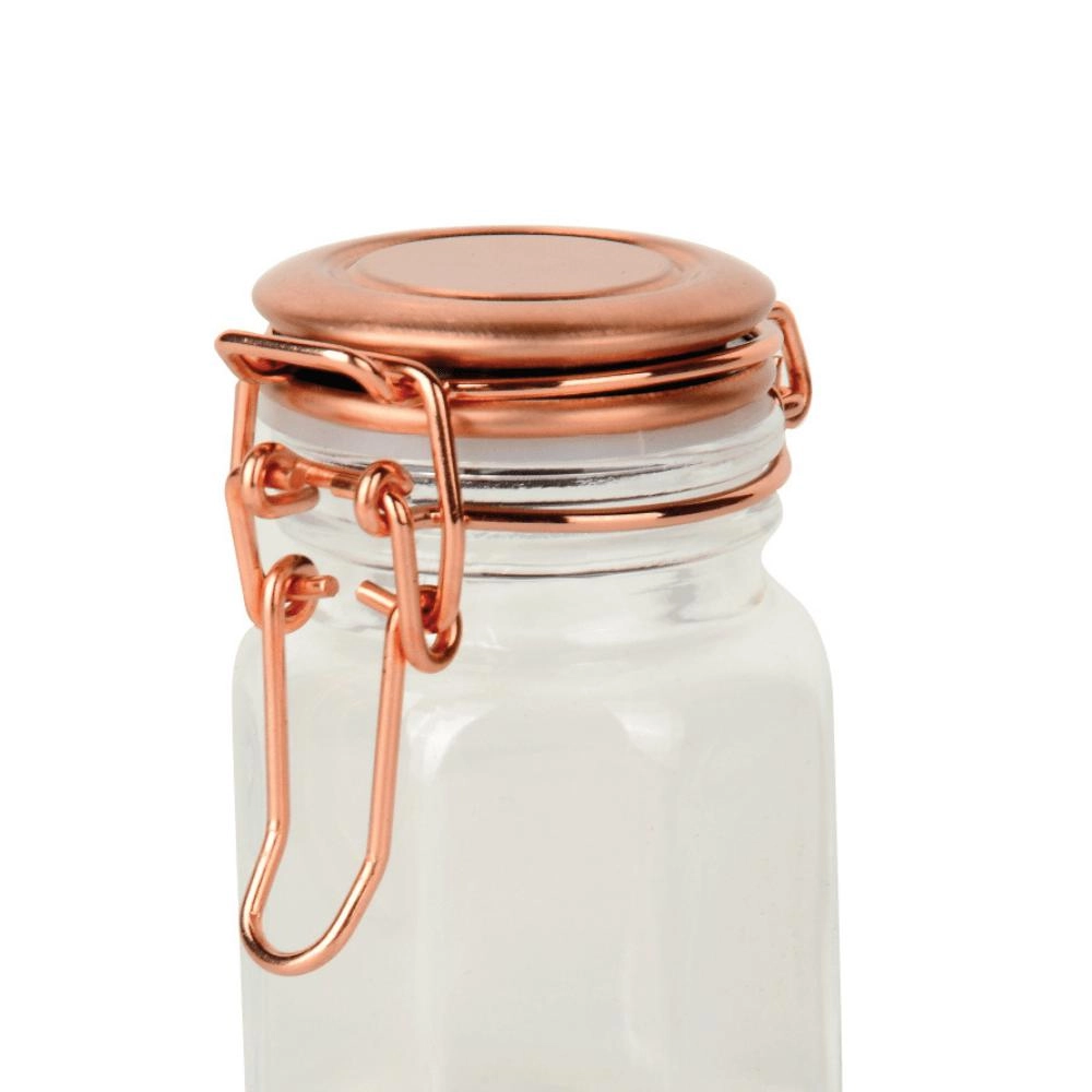 Porta Condimento Vidro 8cm Tampa Metal Golden Rose Lyor Design