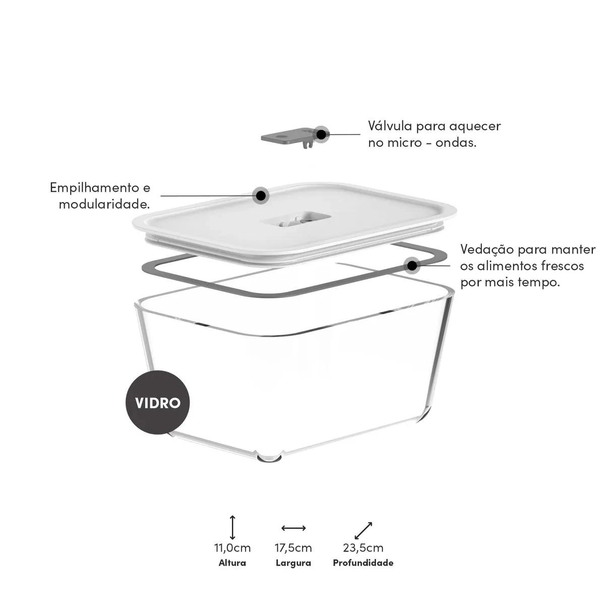 Pote Hermetico Fresh Lock 2,4lts Martiplast Ou- Branco Pote Hermetico Fresh Lock 2,4lts Martiplast Ou- Branco