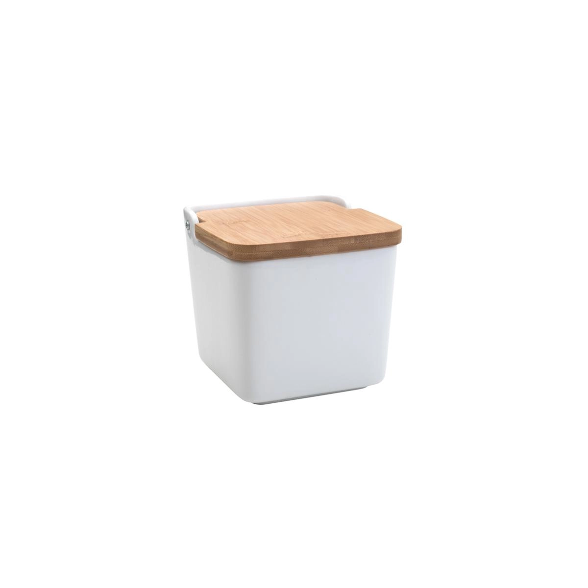 SALEIRO 8476 BIANCO C/TAMPA MADEIRA 12X12CM LYOR DESIGN