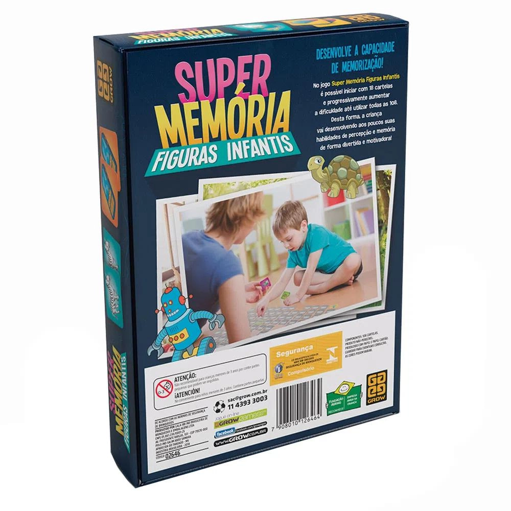 Super Memória Figuras Infantis 108 Cartelas Grow Super Memória Figuras Infantis 108 Cartelas Grow