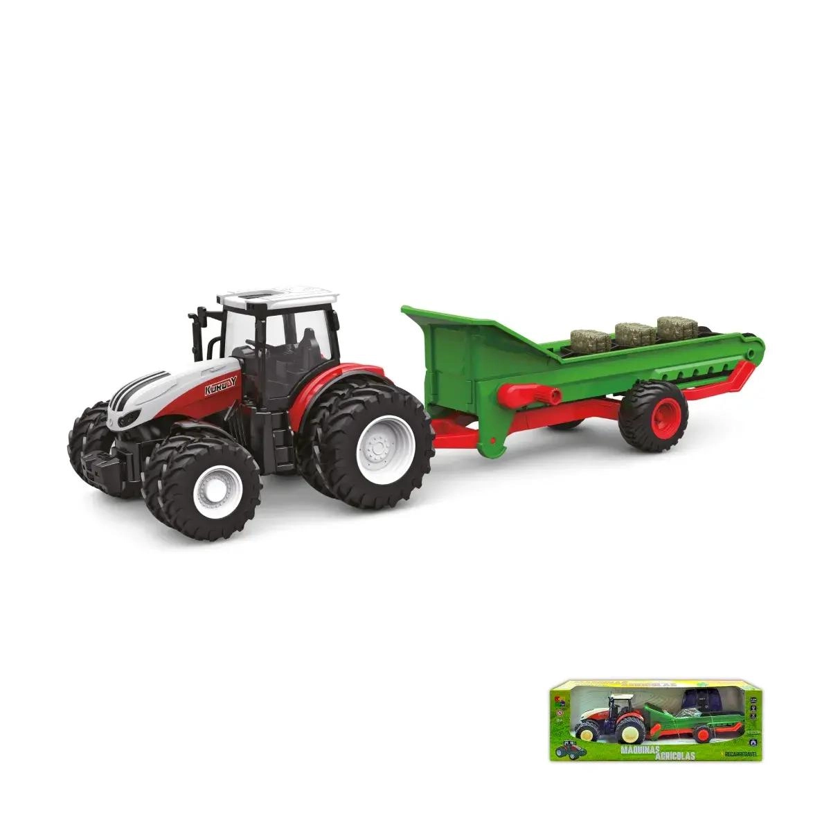 TRATOR C/ CARRETA CONTROLE REMOTO RECARREGAVEL CP166189 CKS TOYS