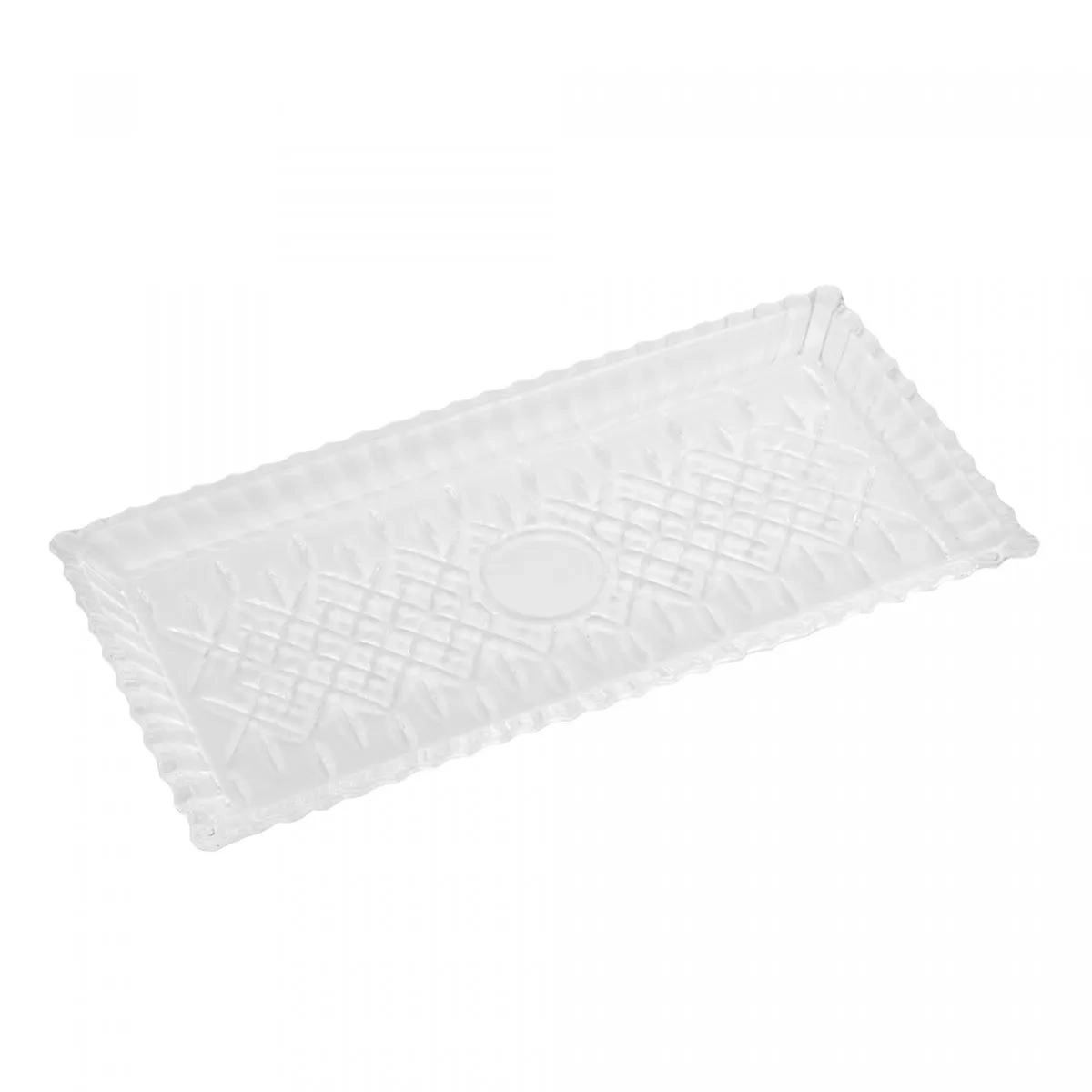 Travessa Retangular Lys 34x17x2,5cm Cristal Chumbo Rojemac