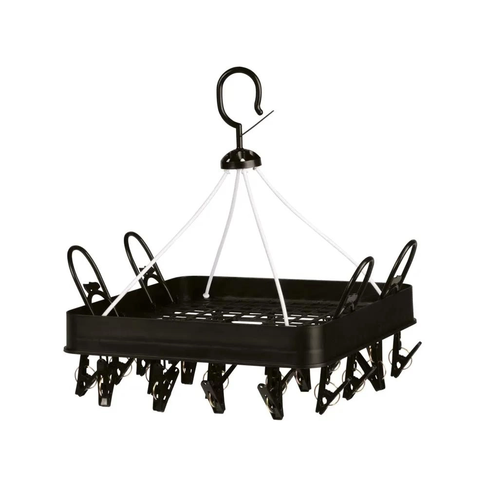 VARAL MULTIUSO 6131 QUADRADO C/ 24 PRENDEDORES PRETO MOR