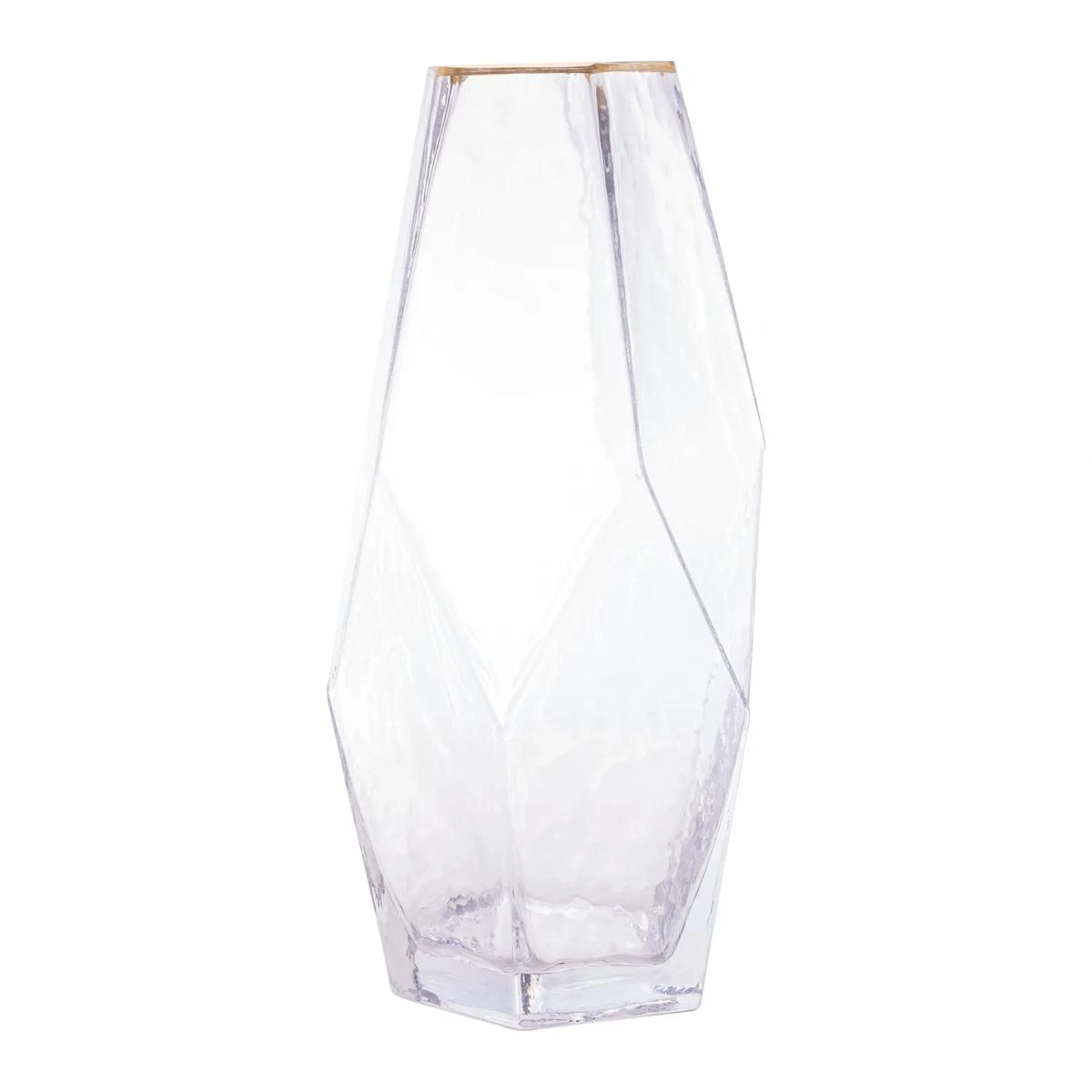 Vaso Taj 23,5cm Vidro C/ Borda Dourada Rojemac