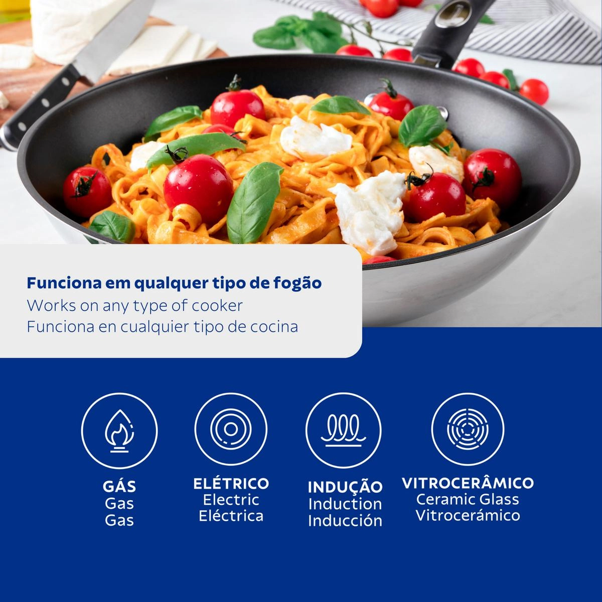 WOK 62138/288 ASTRO 28CM 3,3LTS FUNDO TRIPLO REV ANTIADERENTE TRAMONTINA