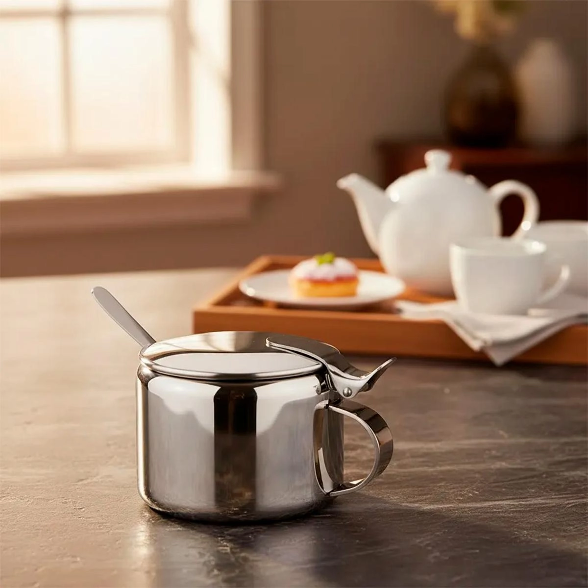 Açucareiro em inox com colher 250 g - Forma