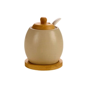 Acucareiro Havana Vidal Fendi Ceramica C/Tampa Bambu 250ml Wellmix