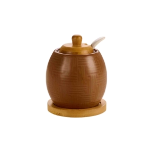 Acucareiro Havana Vidal Terracota Ceramica C/Tampa Bambu 250ml Wellmix