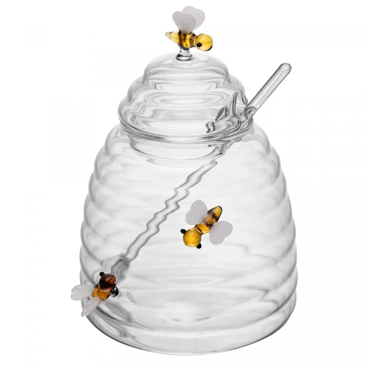 Acucareiro Lovely Bee C/ Colher 470ml Vidro Lyor Design