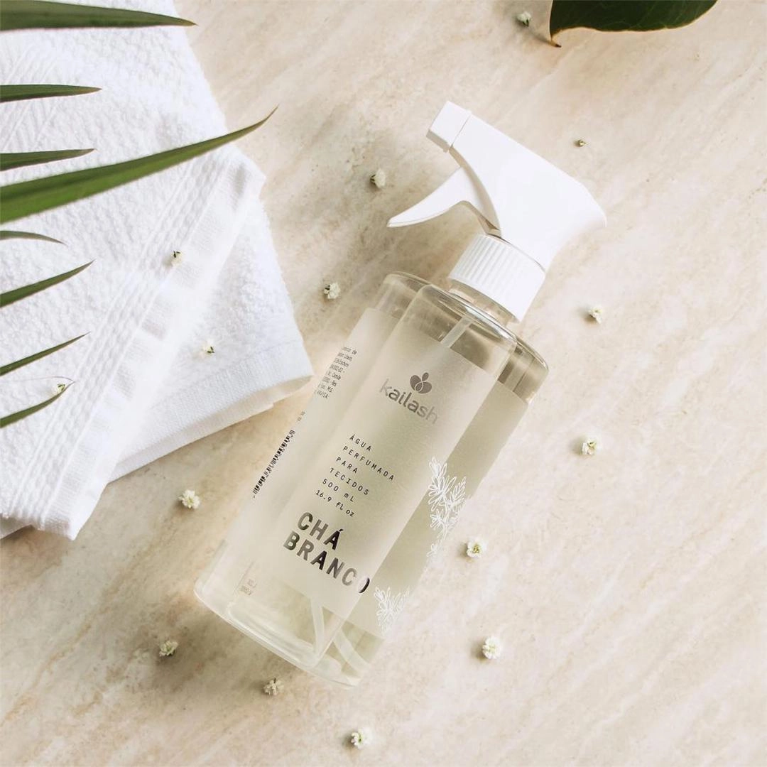 Agua perfumada para tecidos chá branco 500 ml - Kailash