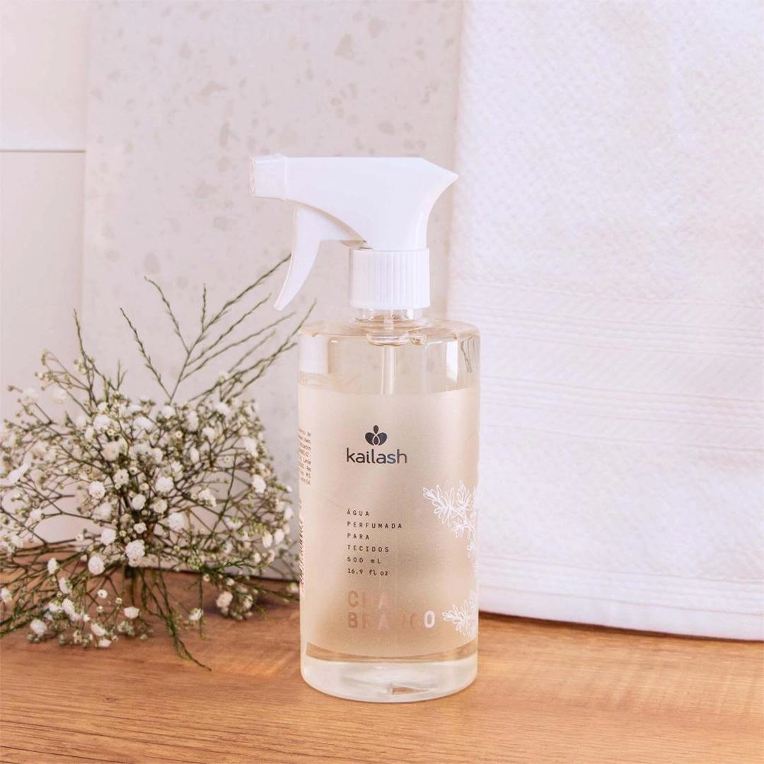 Agua perfumada para tecidos chá branco 500 ml - Kailash