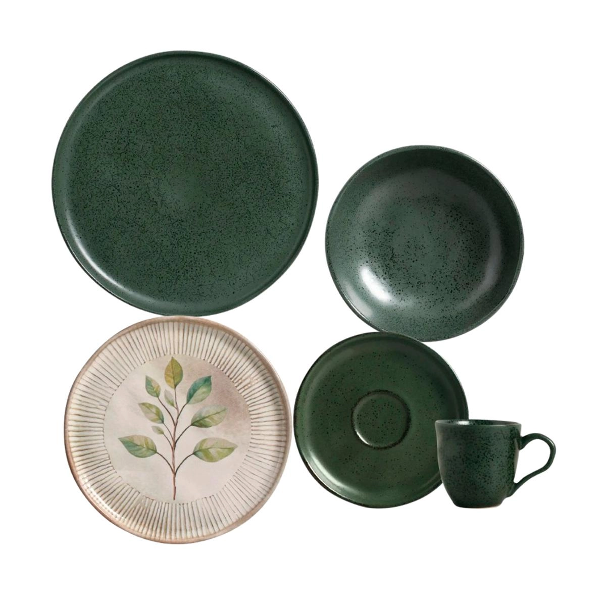 Aparelho de jantar Greenery + Evergreen 30 peças - Porto Brasil