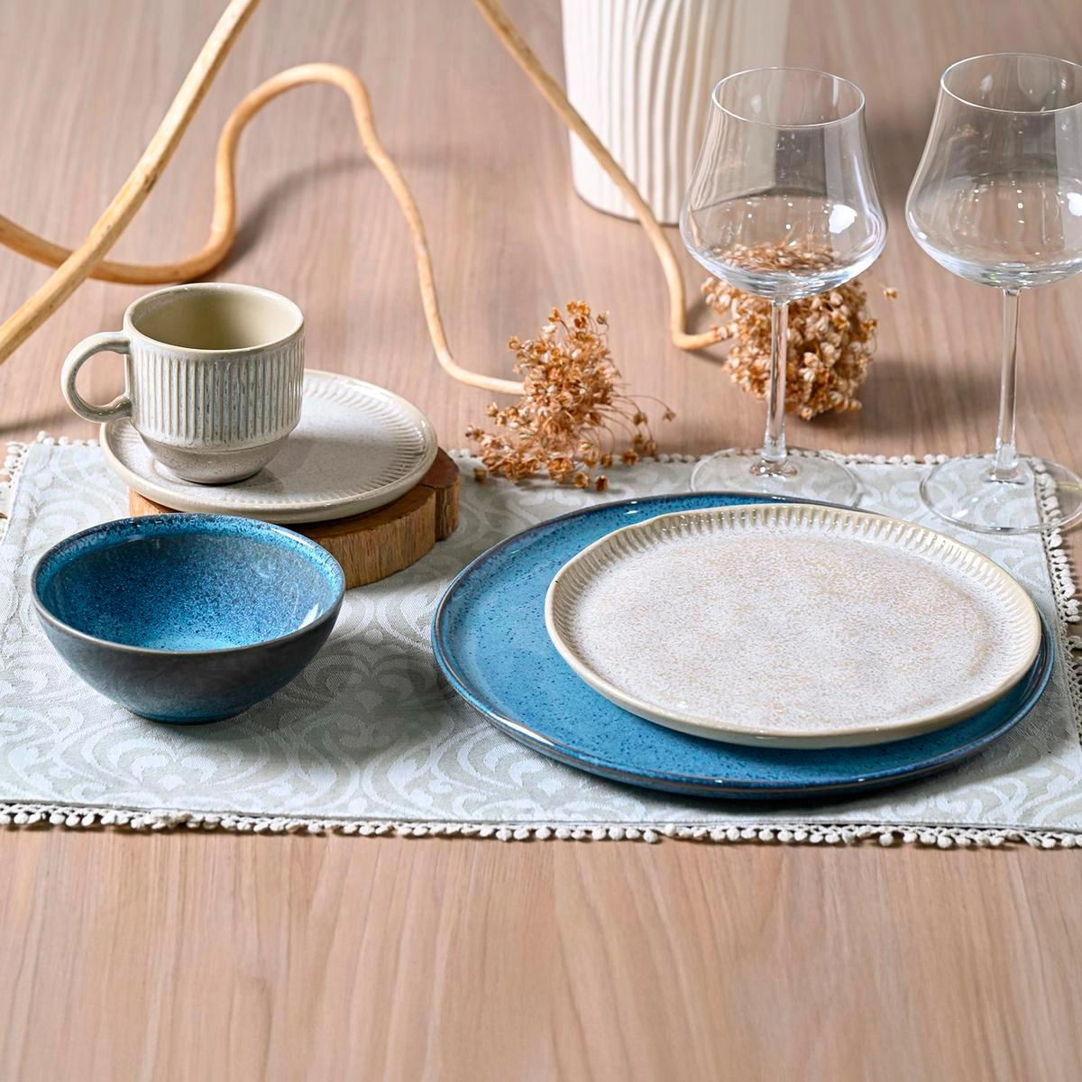 Aparelho de jantar Night Sky + Latte Linhas 30 peças - Porto Brasil