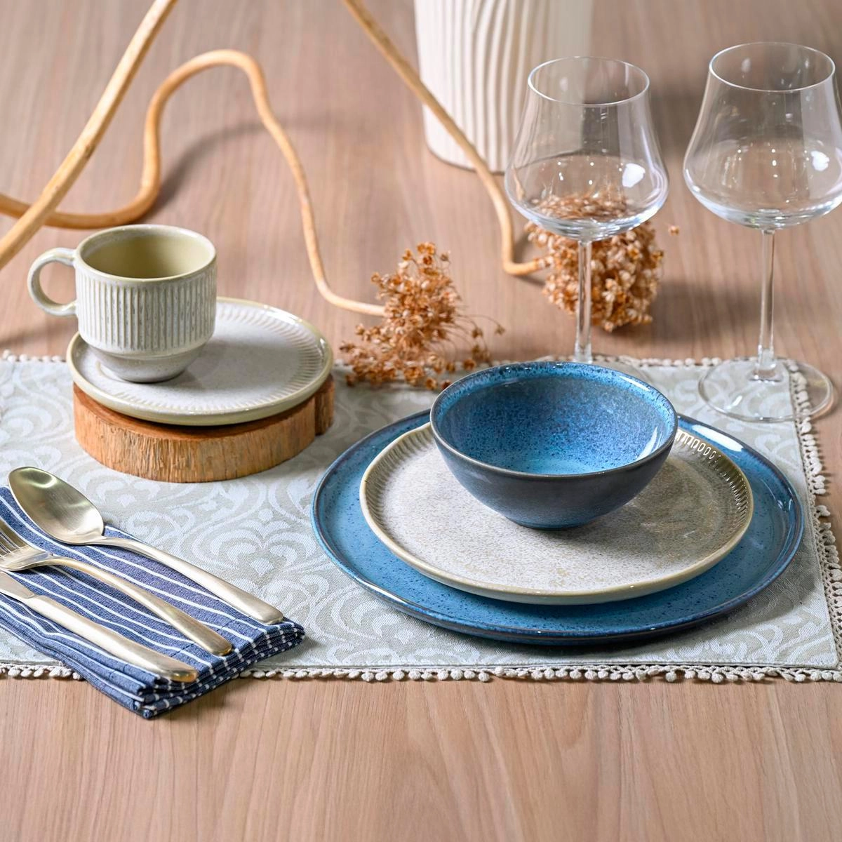 Aparelho de jantar Night Sky + Latte Linhas 30 peças - Porto Brasil