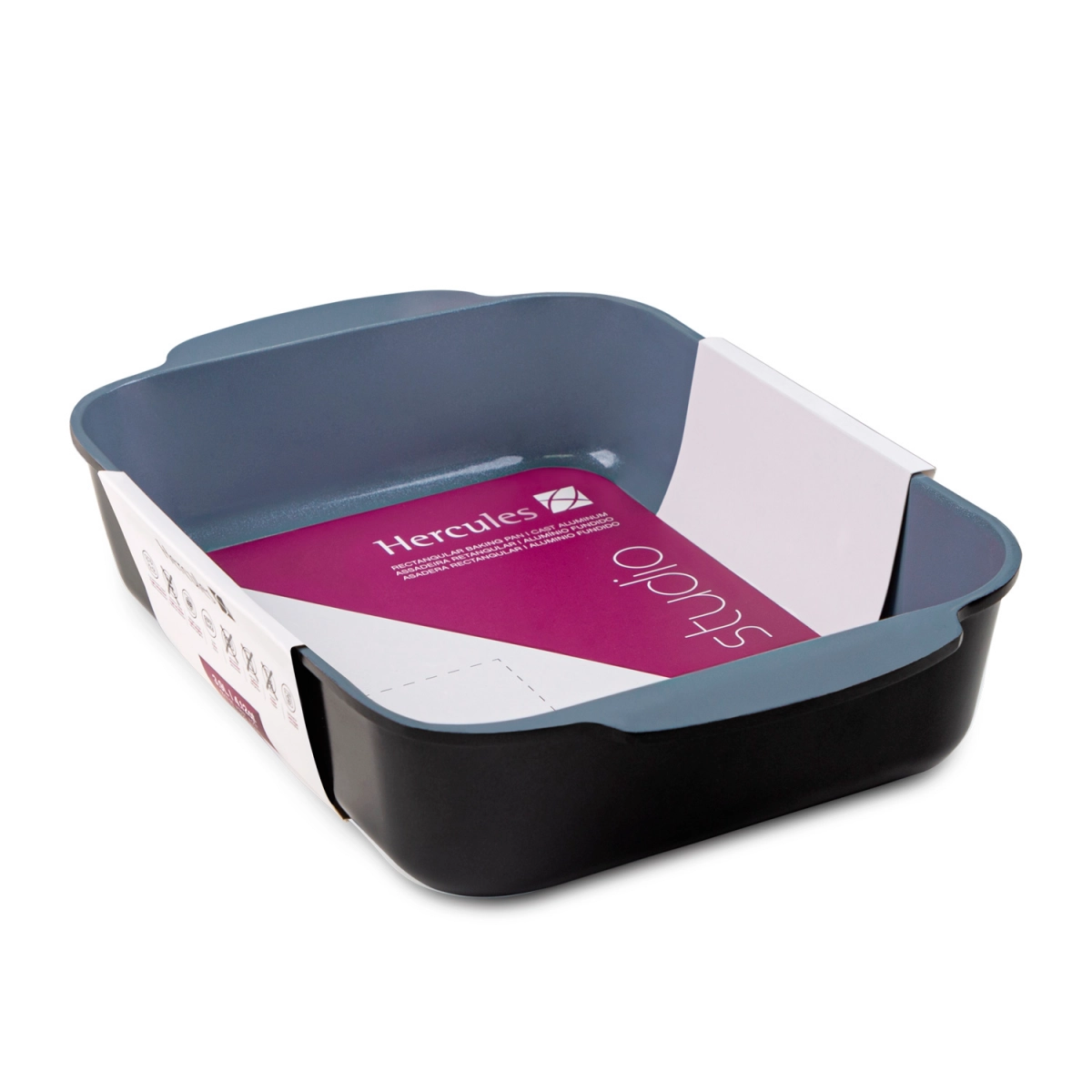 Assadeira Retangular Aluminio Revestida Ceramica 25x20cm Hercules- Preta