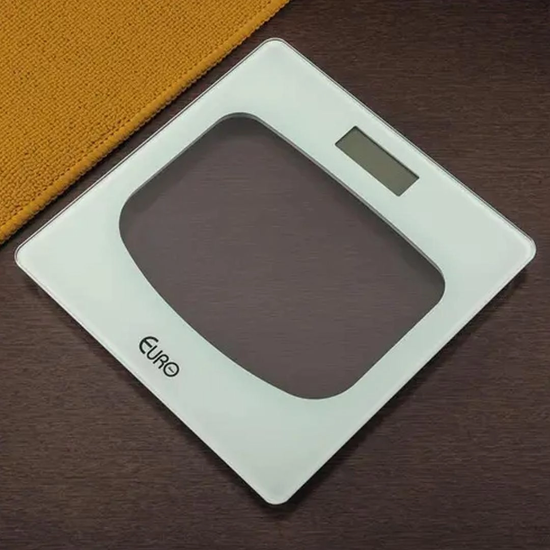 Balança digital para banheiro branca 180kg com visor lcd - Euro Home