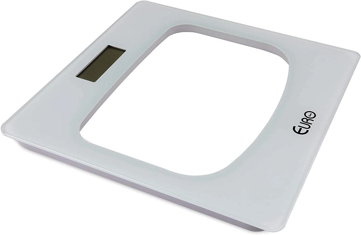 Balança digital para banheiro branca 180kg com visor lcd - Euro Home