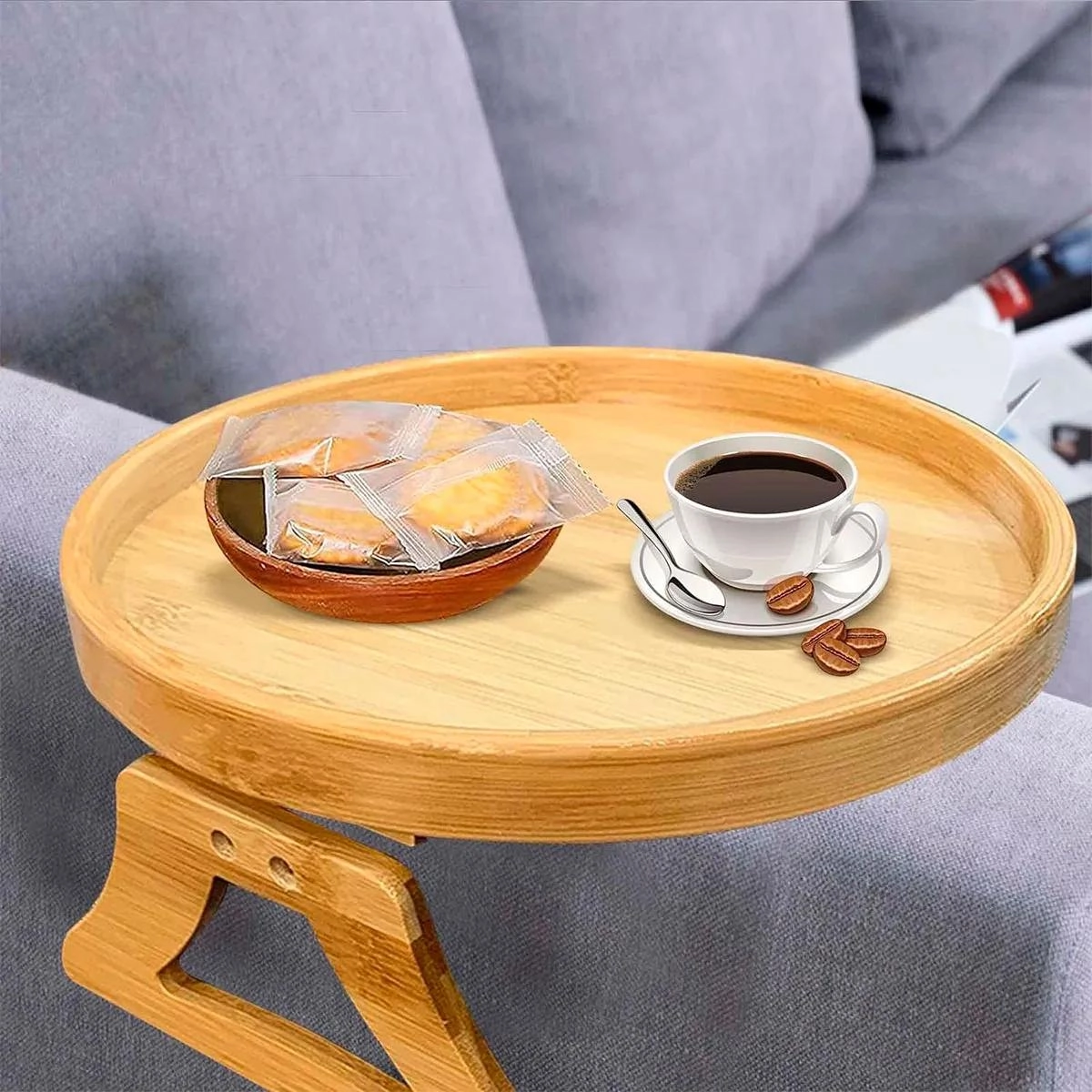 Bandeja de apoio para sofá madeira 25 cm - Dolce Home