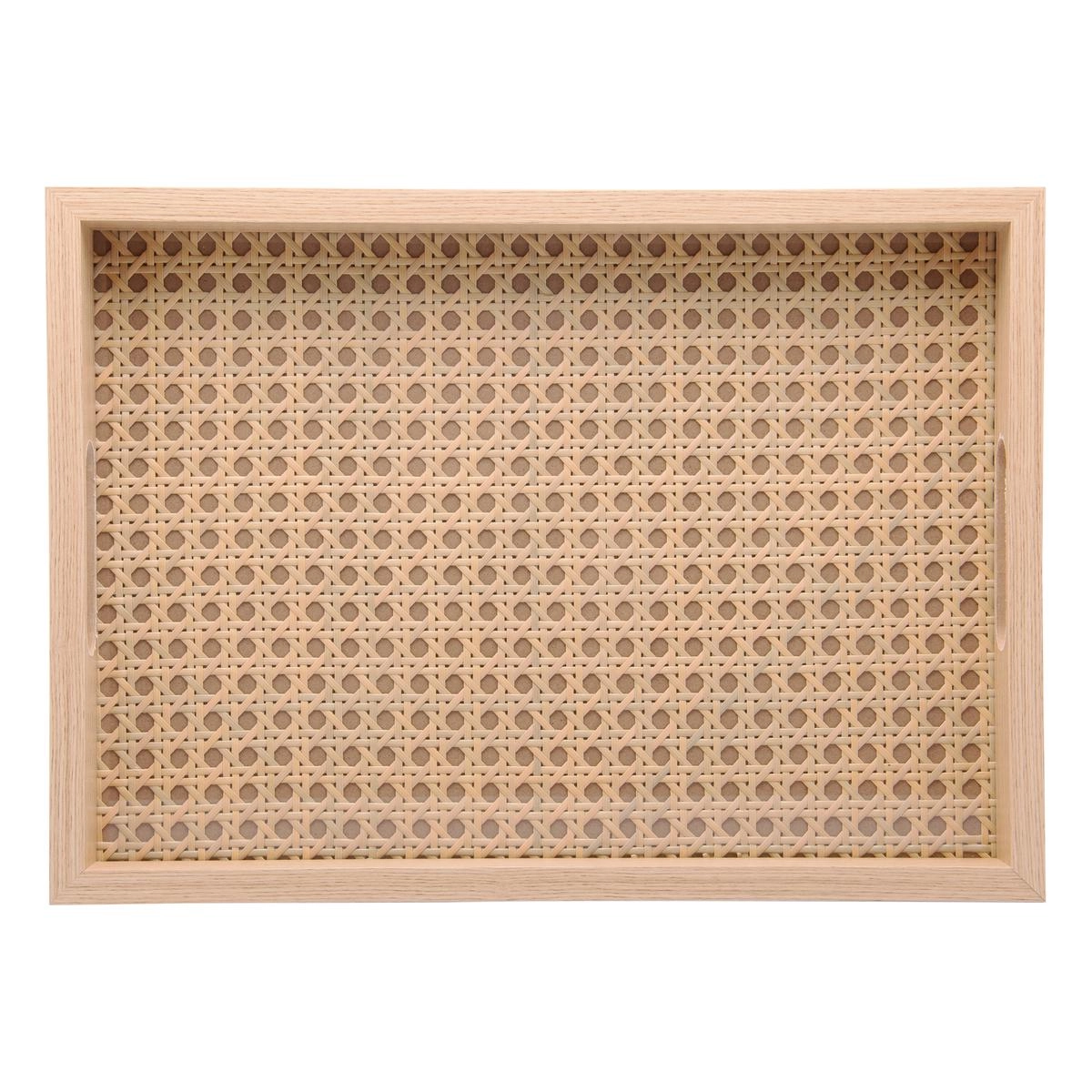 BANDEJA RETANGULAR 5673 MDF C/ FUNDO TRELICA 35X25CM LYOR DESIGN