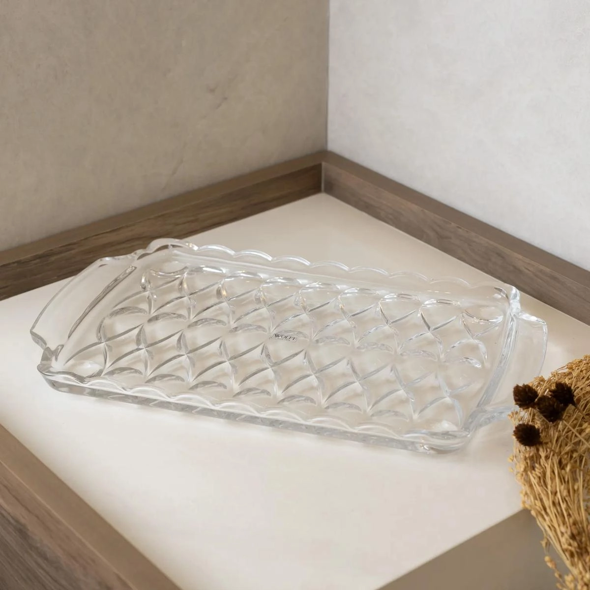 Bandeja Retangular Angel Cristal Chumbo C/ Alca Rojemac