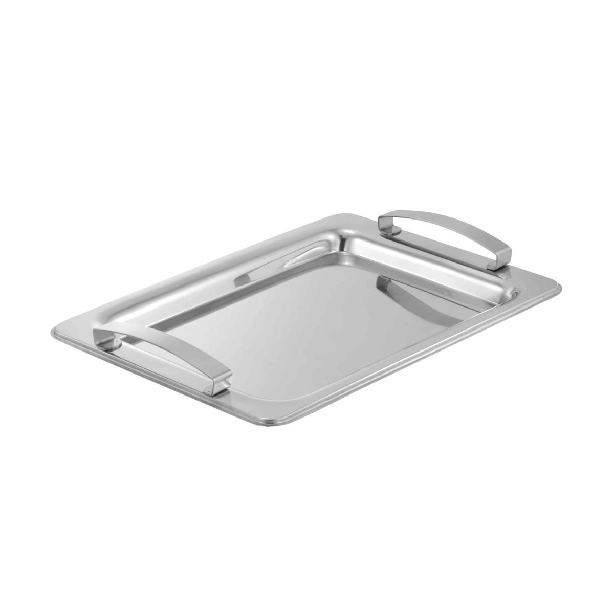 Bandeja retangular em inox com alças 36 x 24 cm - Wellmix