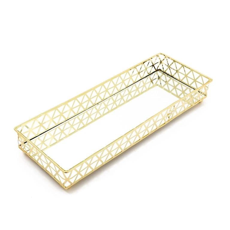 Bandeja retangular Louvre ouro 34,5 x 12,5 cm - Mek Decor