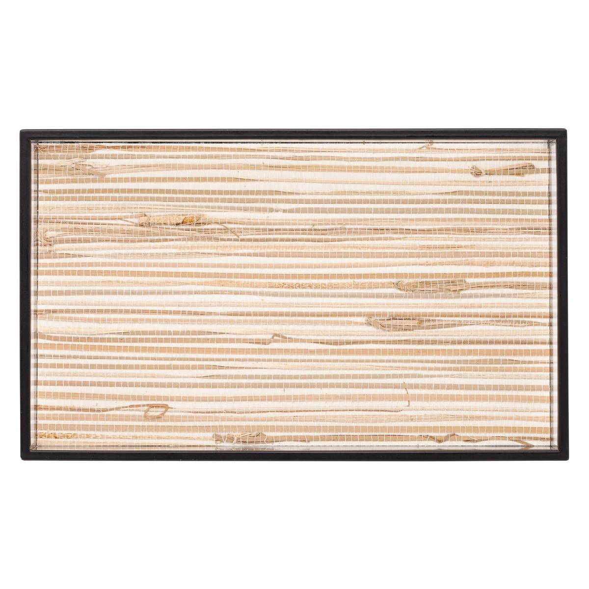 Bandeja Retangular Metal C/ Palha 20x30cm Lyor Design - Preta